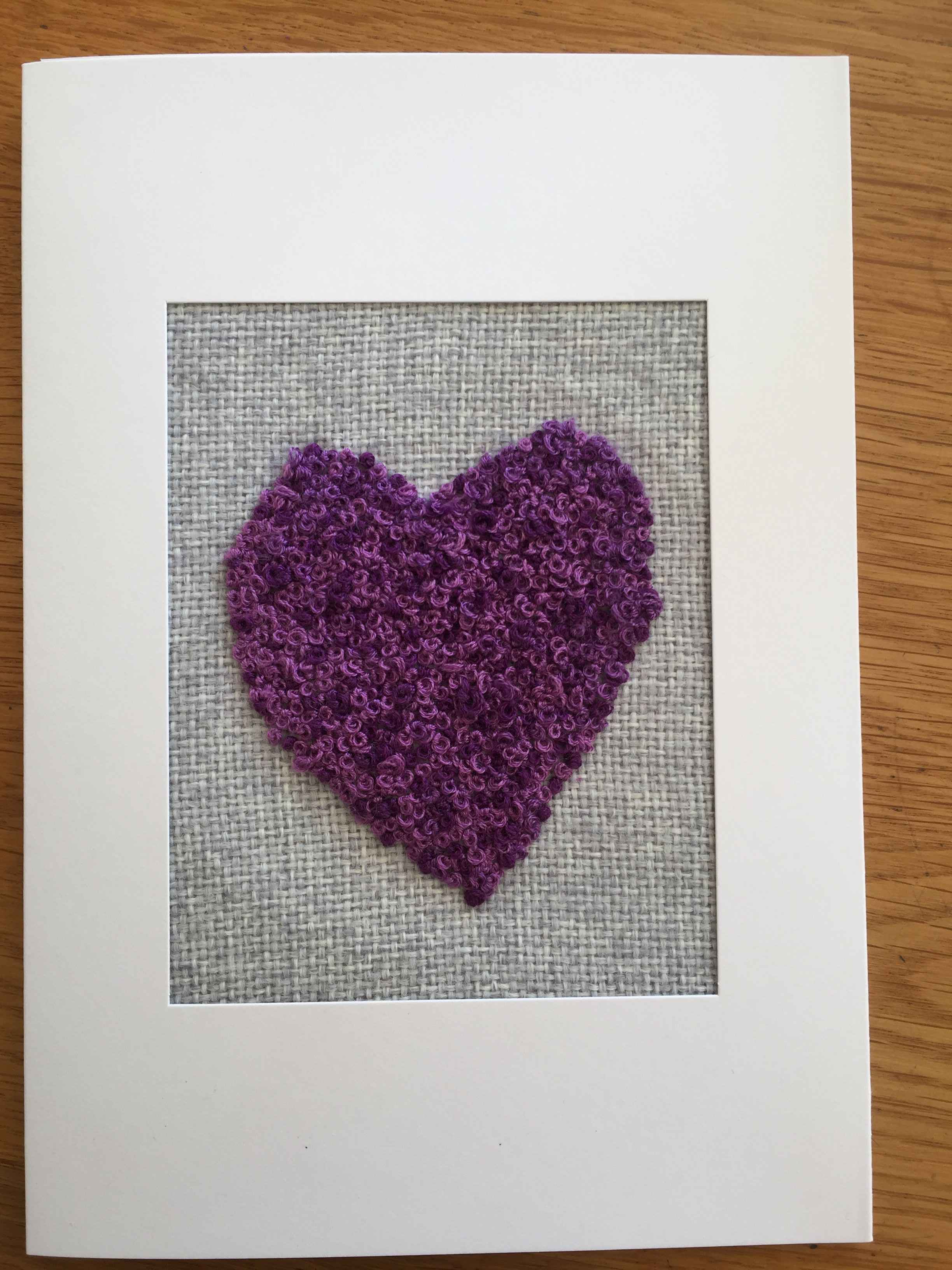 Hand embroidered cards ideal for Valentine’s Day or any occasion left blank inside