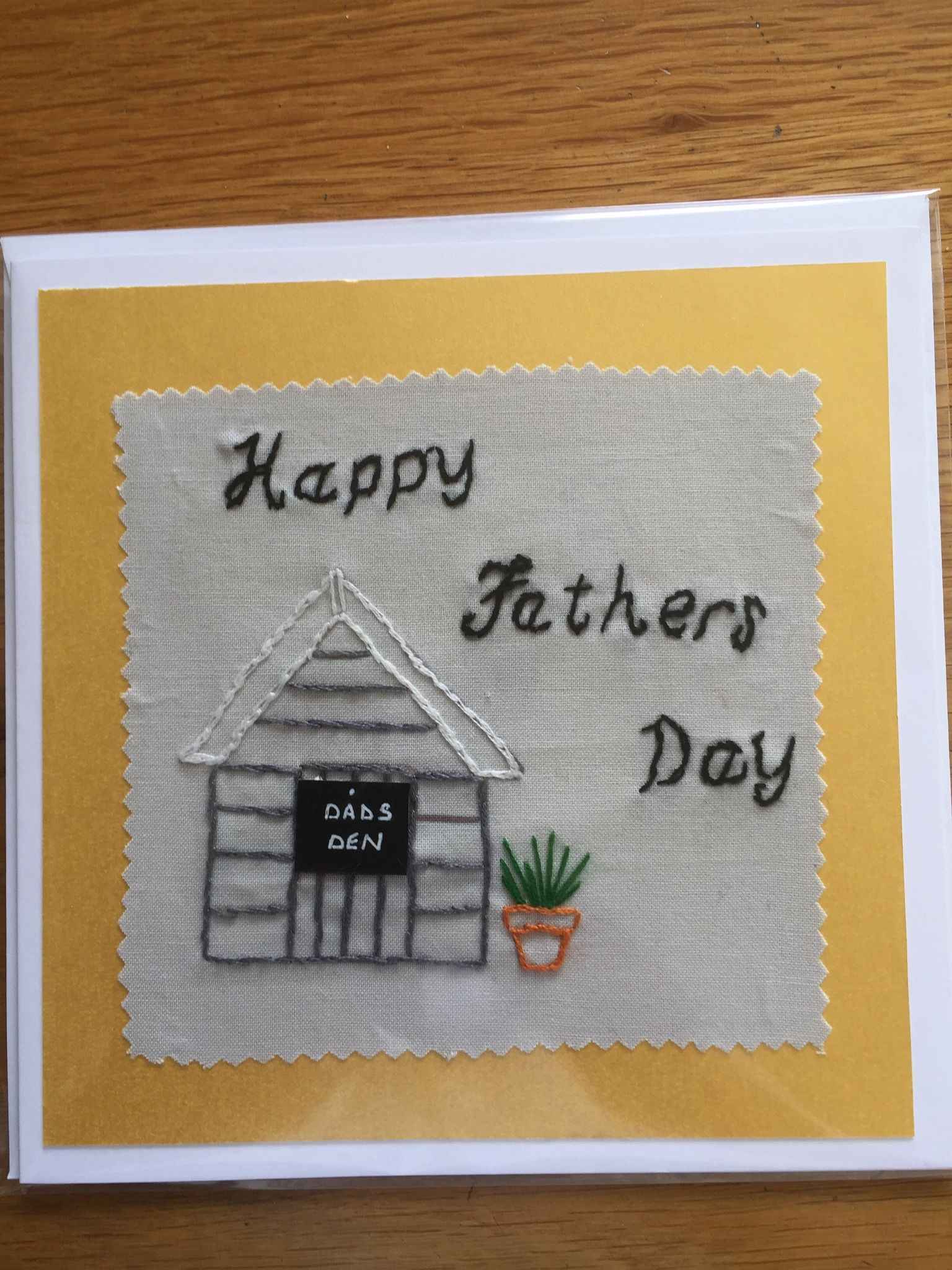 Hand embroidered Father’s Day card