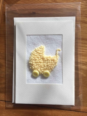 Hand embroidered card left blank for your own message 