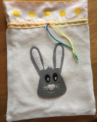 Handmade fabric gift bag