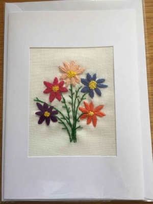 Hand embroidered card 