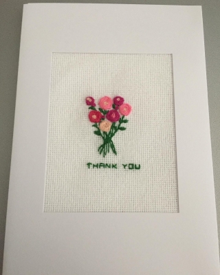 Handmade hand embroidered card left blank for your own message 