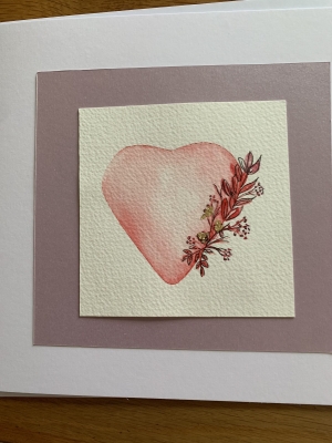 Hand painted Valentine’s card 