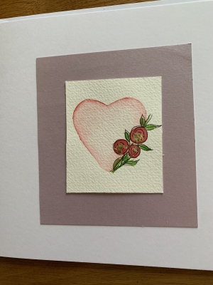 Handmade hand painted Valentine’s card 