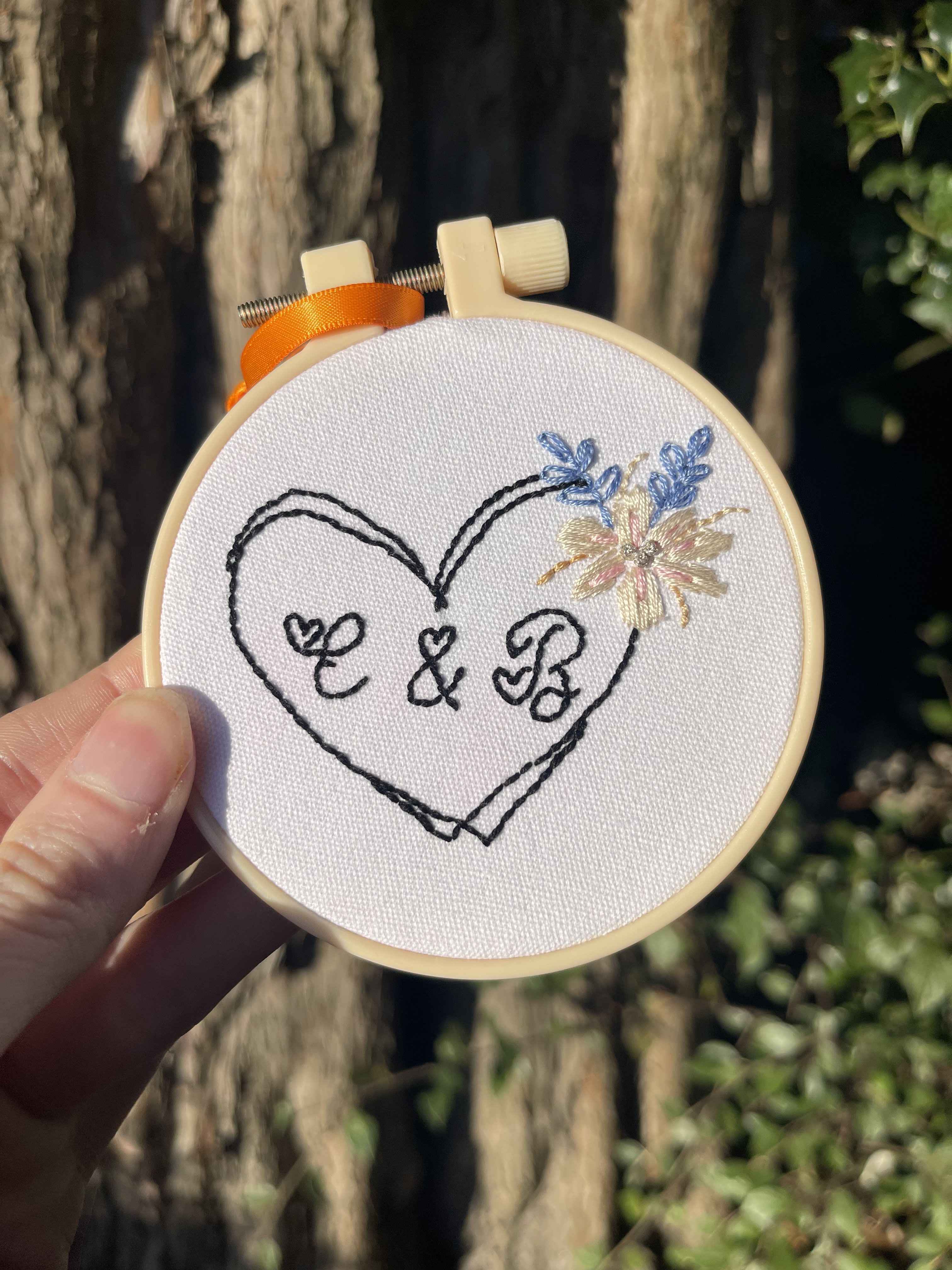 Personalised Hand-embroidered Heart