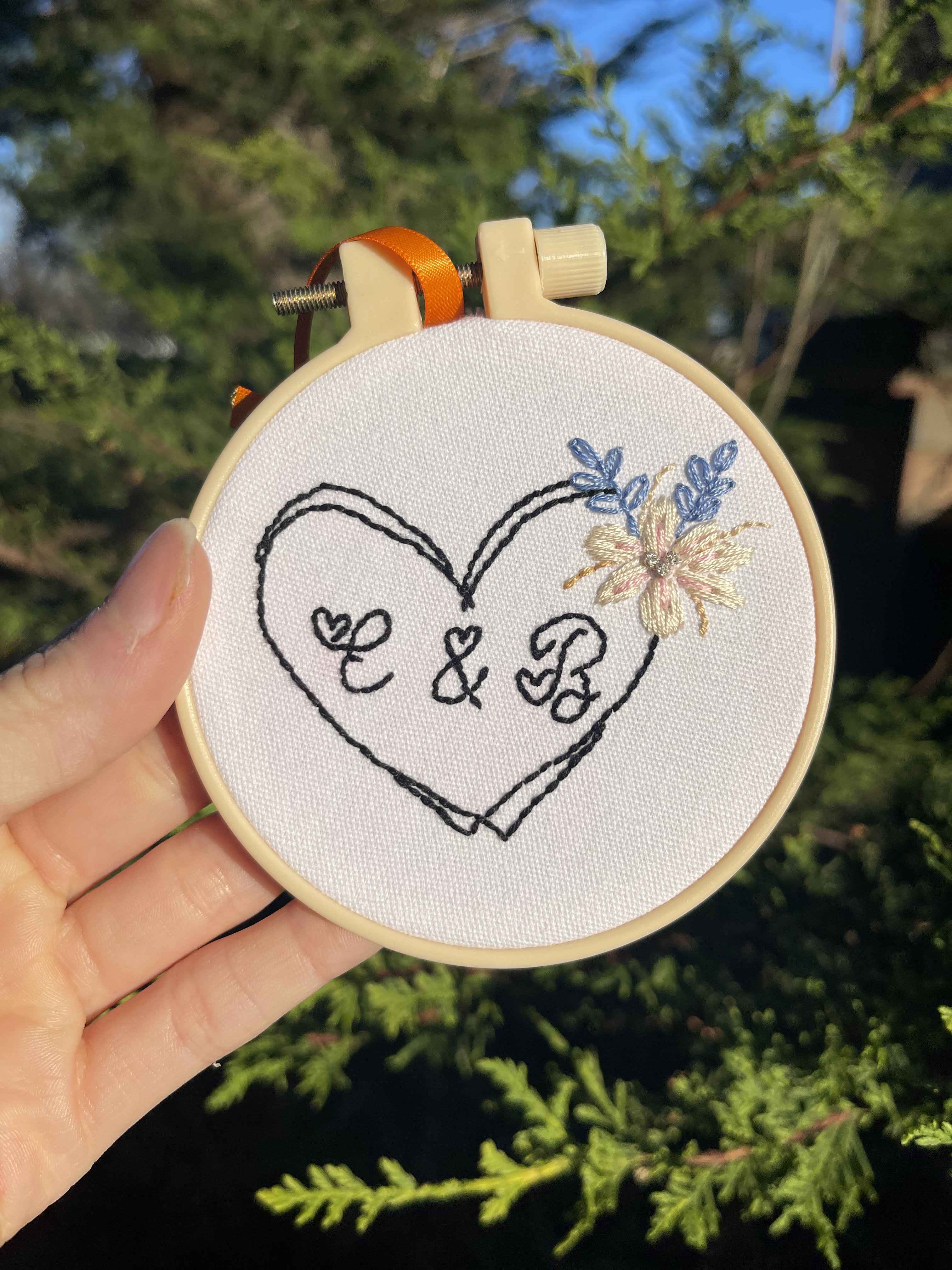 Personalised Hand-embroidered Heart