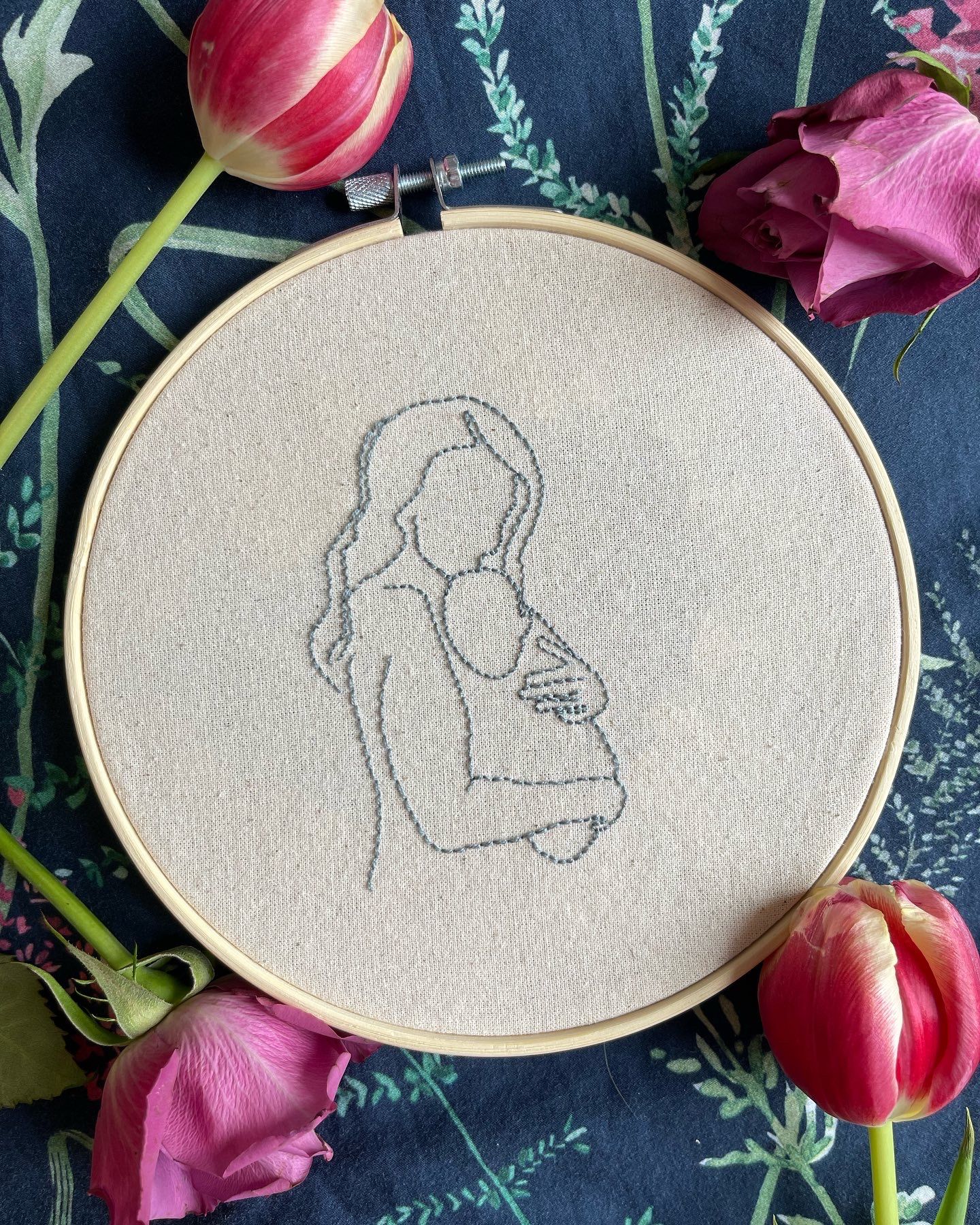 Mother’s Day hand-embroidered Hoop