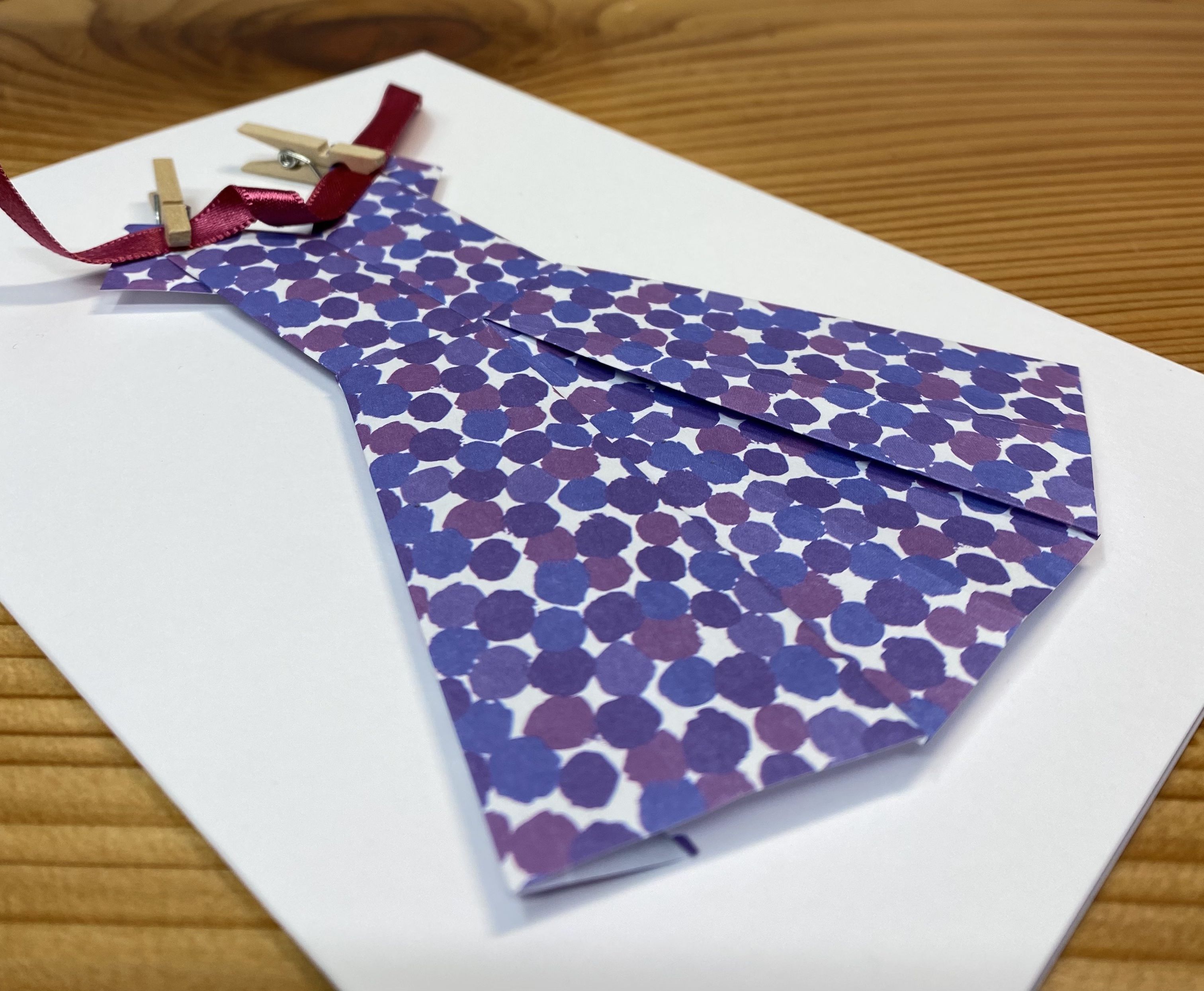 Handmade Origami Dress Card - Mother's Day - Grandmother's Day - Aunty - Daughter - Niece