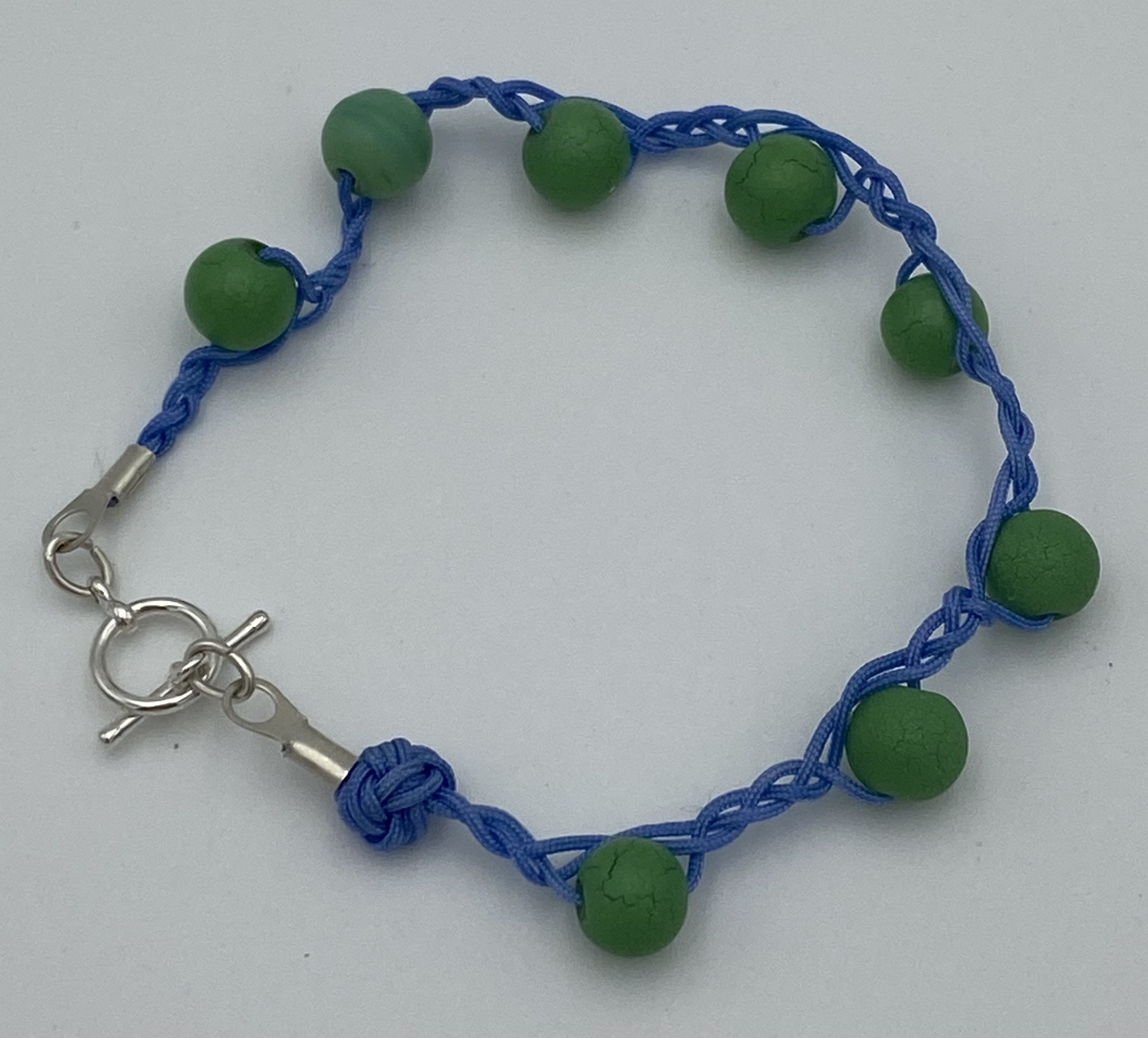 Celtic Knot Bracelet - King Soloman's Plait Bracelet - Blue and Green (Woven and Braided Bracelet)