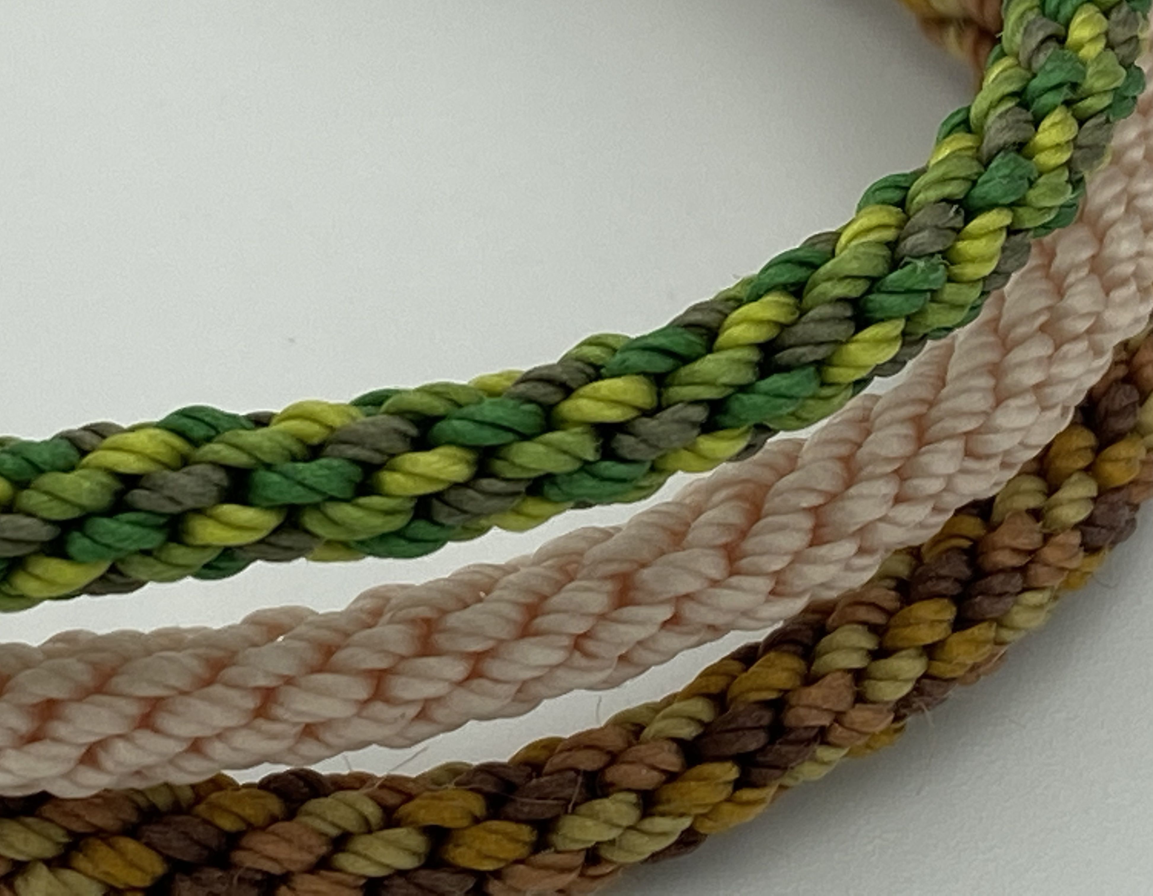 Triple Braided/Woven Kumihimo Bracelet - Green/Brown/Nude Colours - Handmade Japanese Wristband/Bracelet