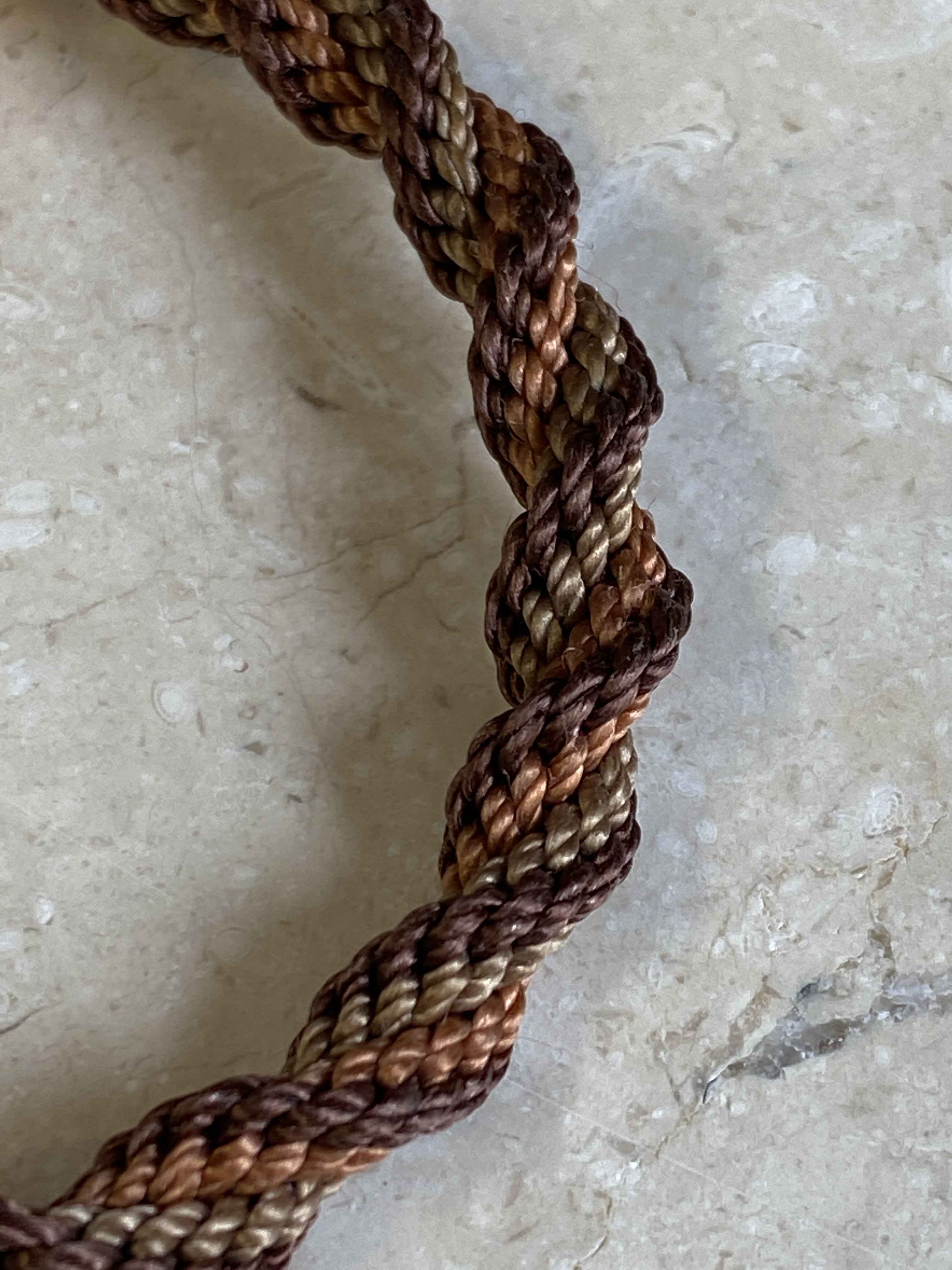 Spiral Braided/Woven Kumihimo Bracelet - Shades of Brown Colours - Handmade Japanese Wristband/Bracelet
