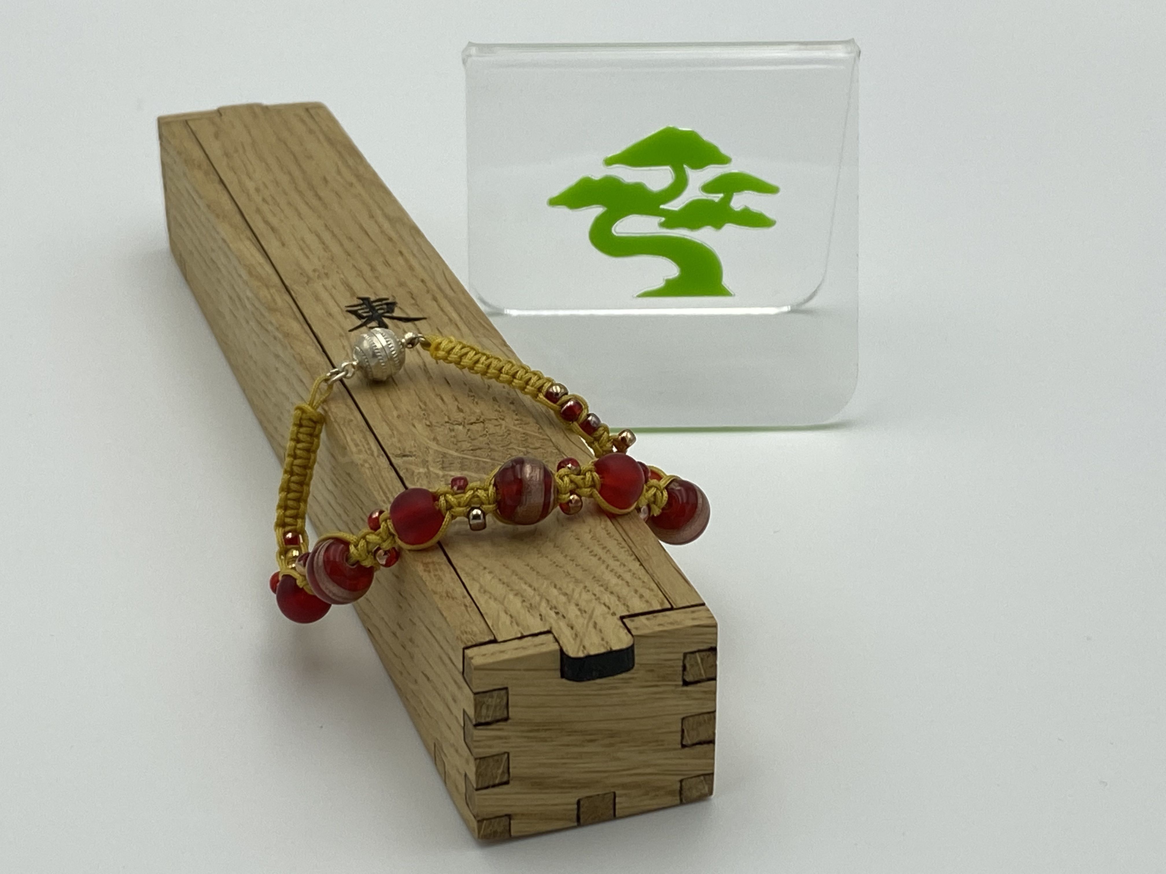 Chinese Knot Bracelet - Flat Knot Bracelet (Woven & Braided Bracelet) - Includes a Wooden Presentation Box