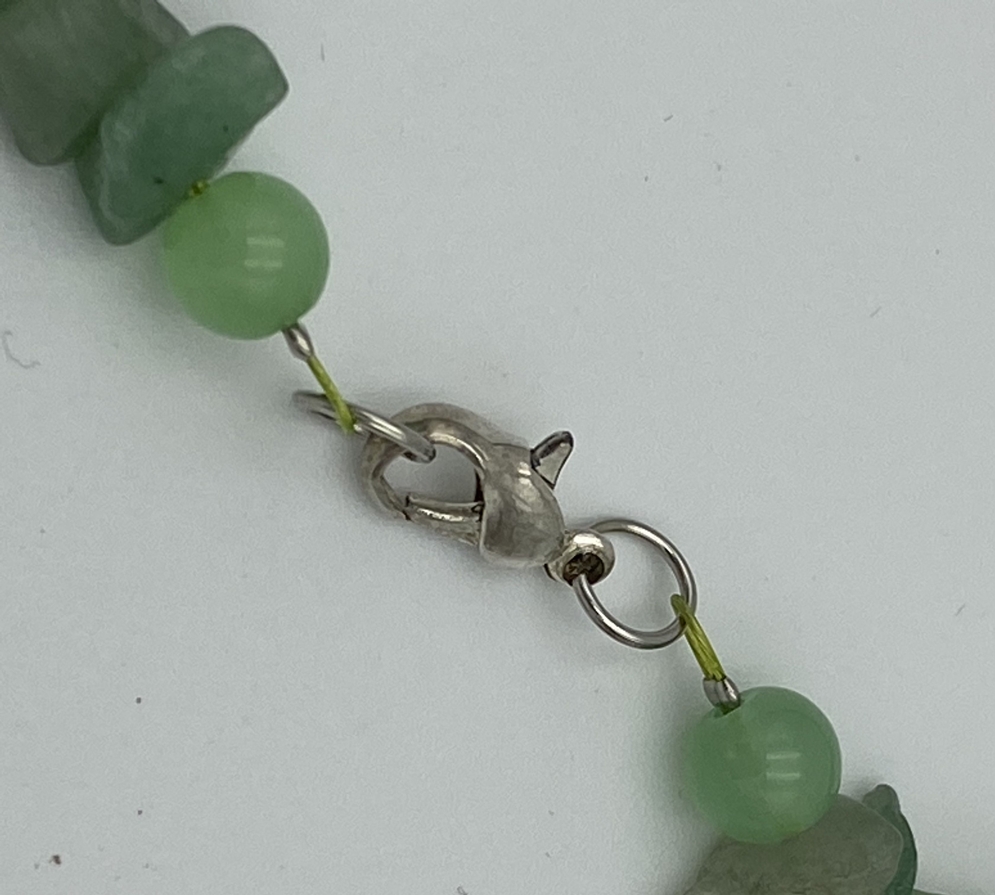 Jade Chipped and Heart Necklace - Includes a Wooden Presentation Box