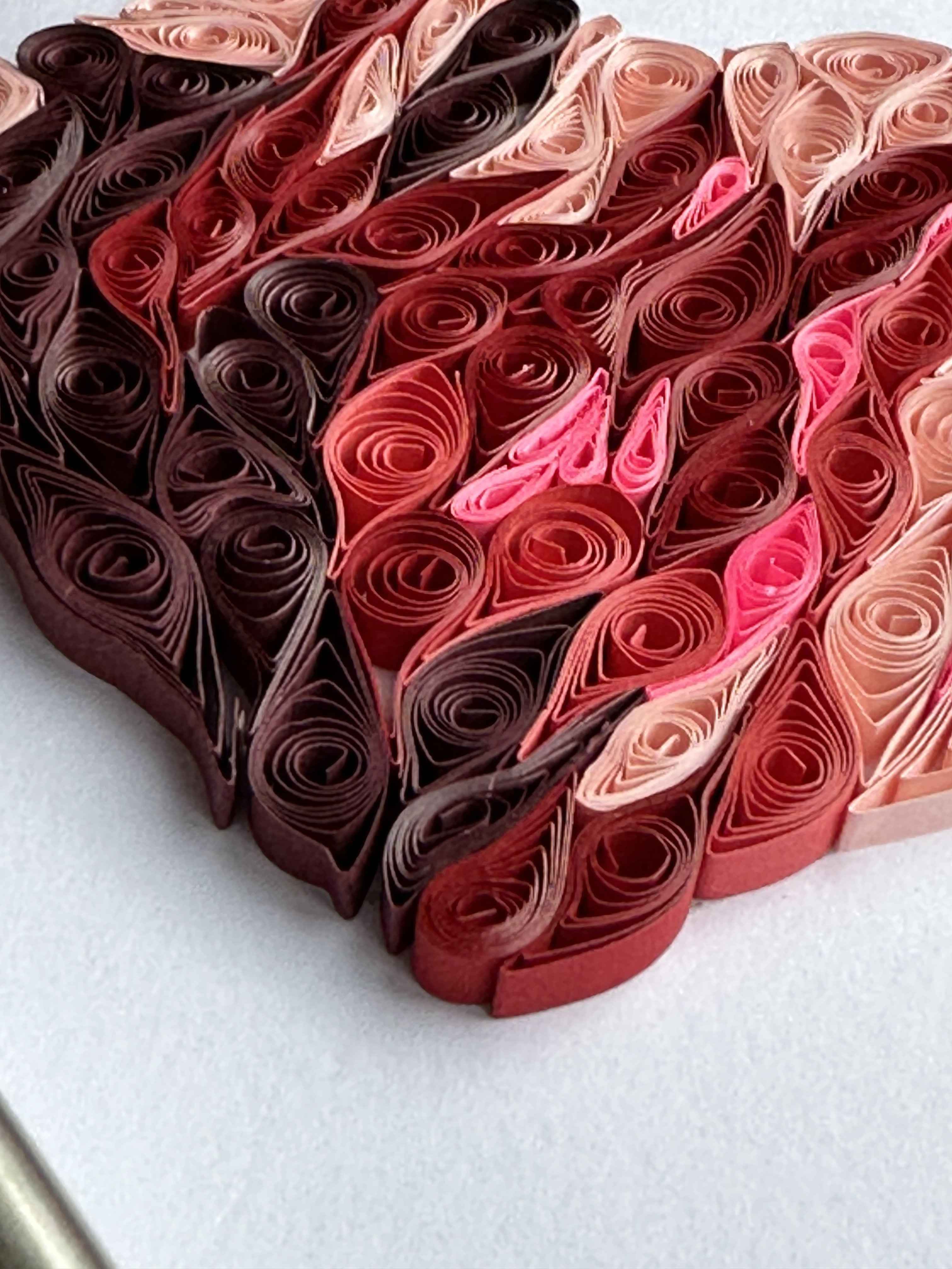 Handmade Quilled Valentine Heart Card - Heart Card - Valentine Card - 