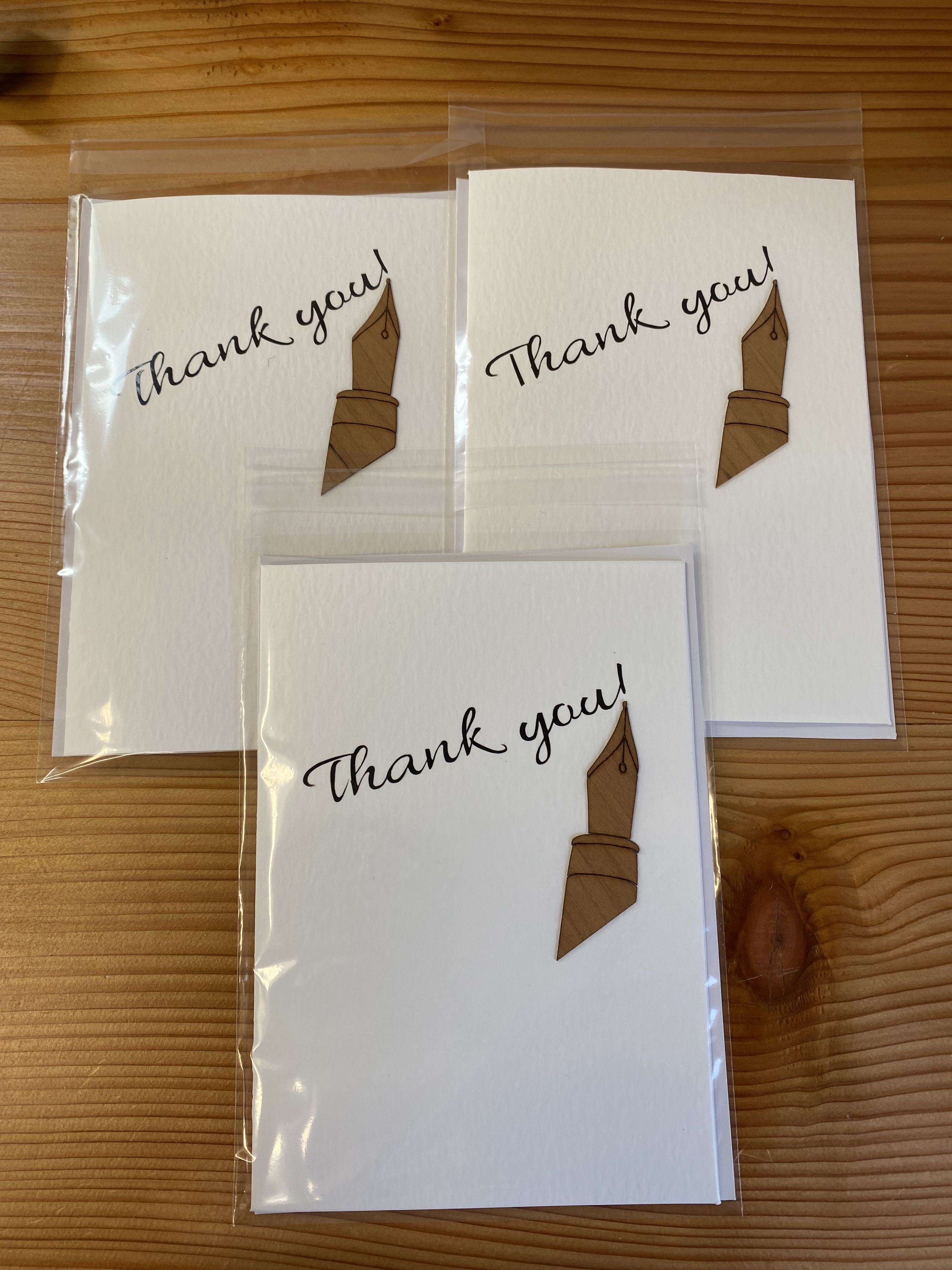 Handmade Thank You Card - Real Wood Graphics  - A Thank Card for any occasion