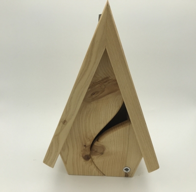 Bird House - Cypress Birdhouse with Rubber Roof - Hanging Birdhouse - Pyramid Birdhouse - Wood Nesting Box - Tree/Fence/Post/Wall Mounted