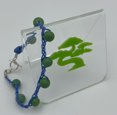Celtic Knot Bracelet - King Soloman's Plait Bracelet - Blue and Green (Woven and Braided Bracelet)