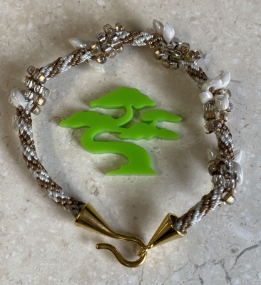 Kumihimo Woven and Beaded Bracelet - Miyuki Seed Beads - Handmade Japanese Wristband/Bracelet