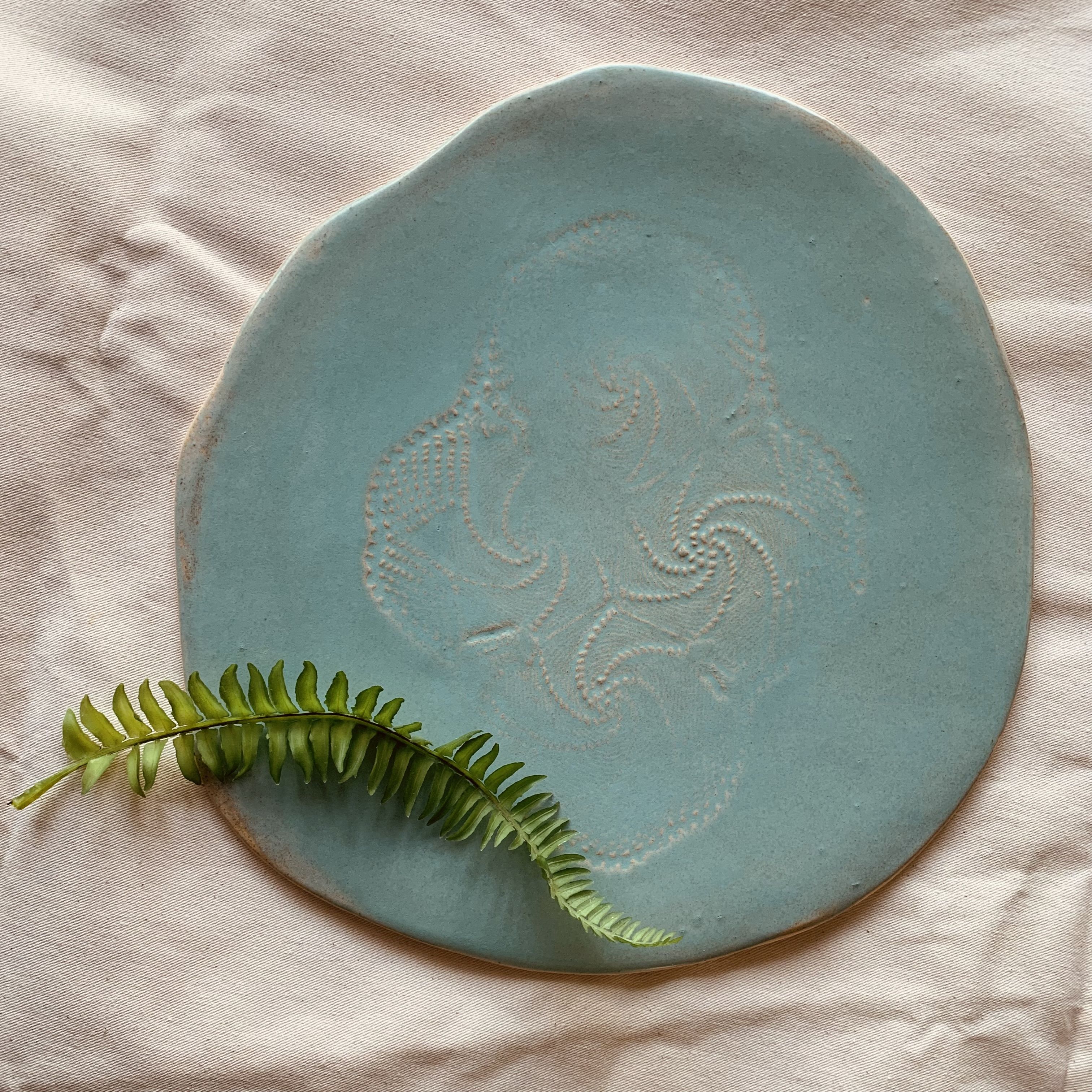 Handcrafted Stoneware Ceramic Cake Platter.