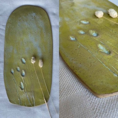 *SOLD*  - Similar can be made to order  Handbuilt Stoneware ceramic serving board

