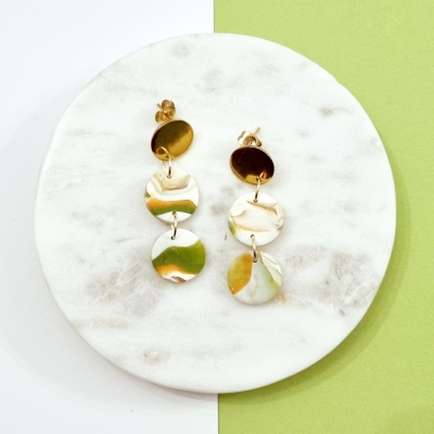 Handmade Polymer Clay Earrings | Earth Tone | Abstract | Statement Earrings | Stud Earrings