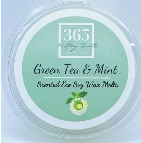 Green Tea & Mint Wax Melt snap pot 