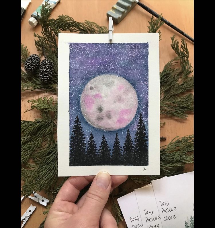 Moonlight - Watercolour Painting 