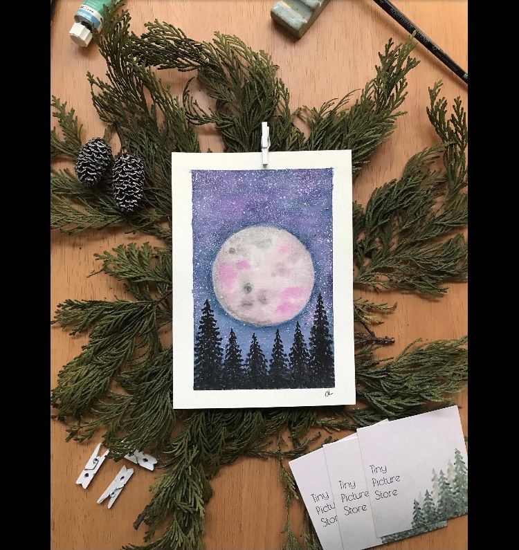 Moonlight - Watercolour Painting 