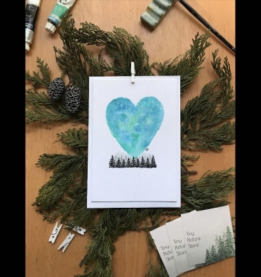 Christmas Card/Thinking-Of-You Card  - Galaxy Heart 