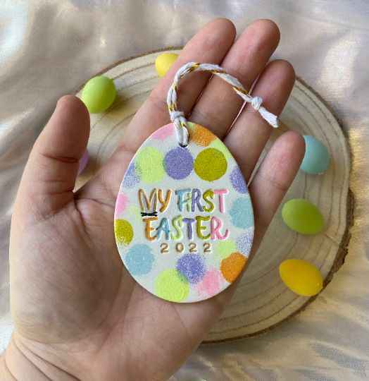 My First Easter Decoration, Easter Egg Ornament, Easter Egg Clay Decoration, Children’s Easter Gift, Clay Decoration, First Easter 2022