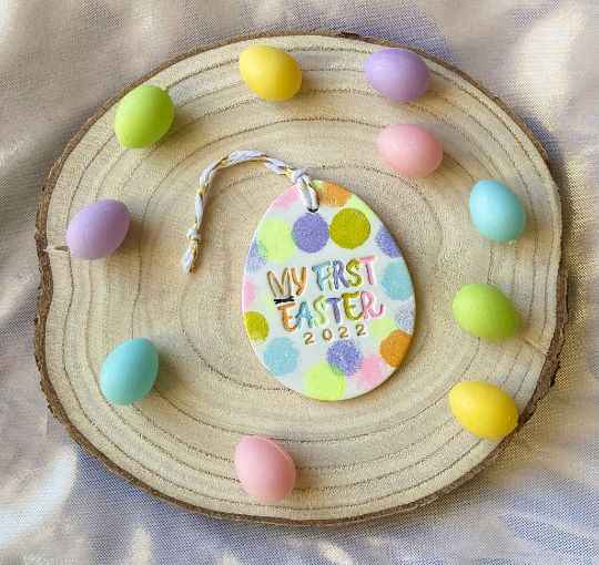 My First Easter Decoration, Easter Egg Ornament, Easter Egg Clay Decoration, Children’s Easter Gift, Clay Decoration, First Easter 2022