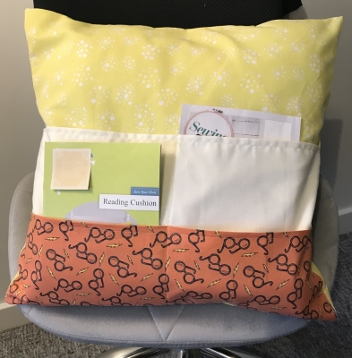 Book cushion  cover and pad with free book! 