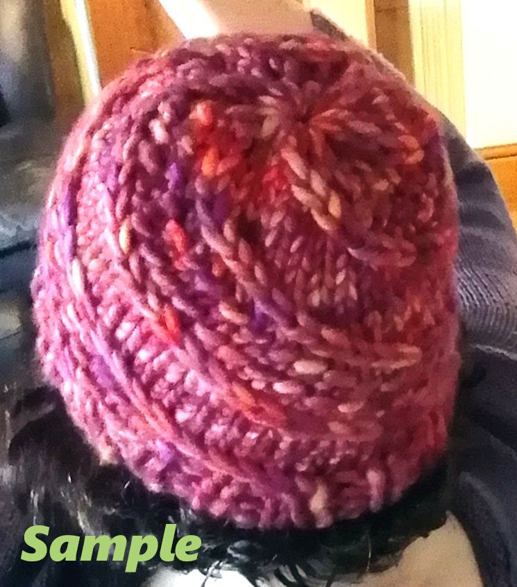 Luxury merino wool beanie / hat in extra fine, super chunky, hand-dyed yarn. Adult sized with faux fur pom