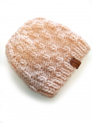Super Chunky Hand Knit Beanie in quality merino wool. Adult Size. Reversable design