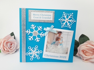 Personalised Christmas Shaker Card, Personalised Snowflake Christmas Card
