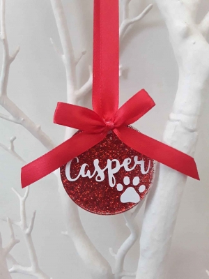 Personalised Pet Bauble, Personalised Christmas Tree Decoration, Hanging Tree Decoration
