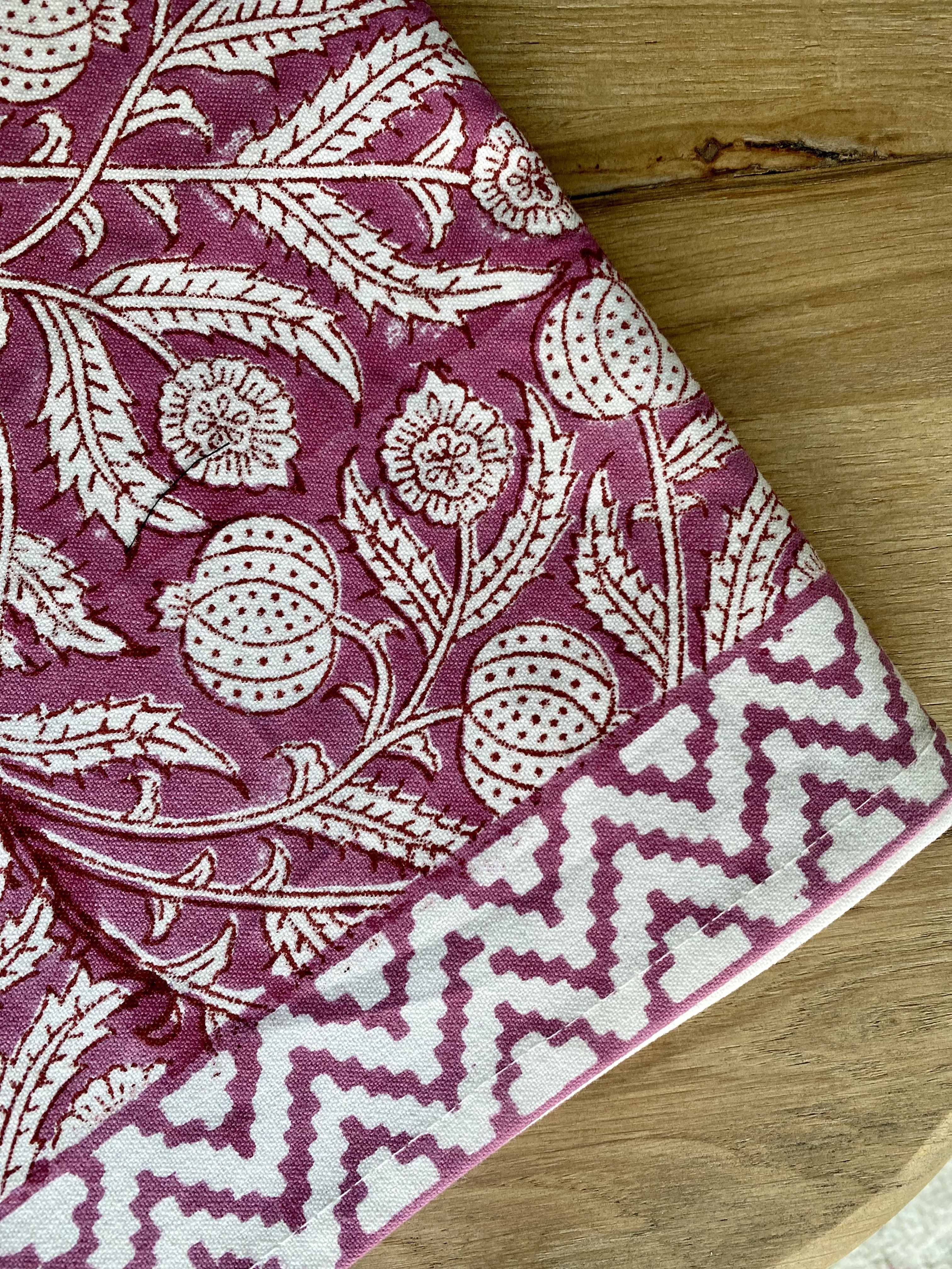 Table Runners, Hand block print, pure cotton canvas 