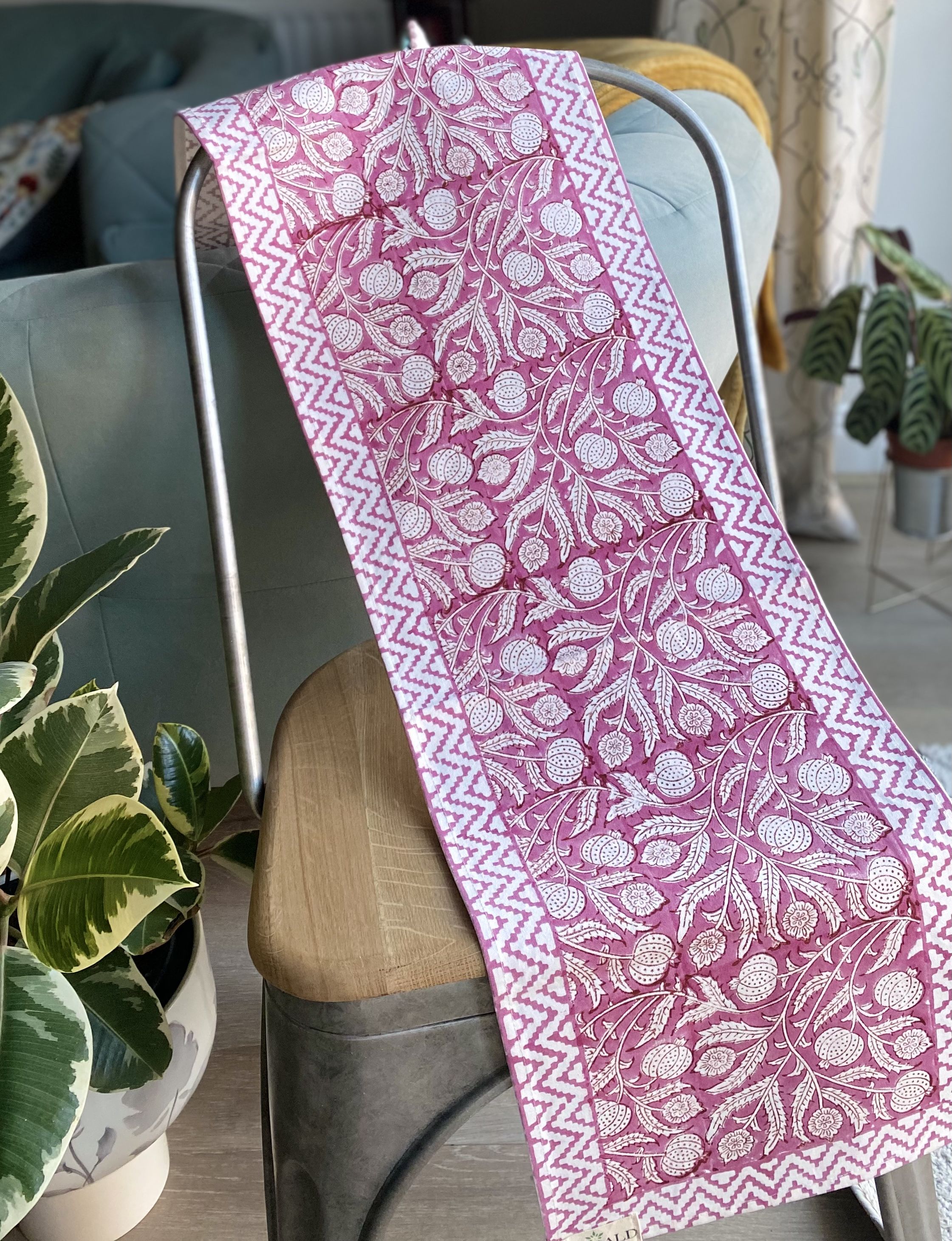 Table Runners, Hand block print, pure cotton canvas 