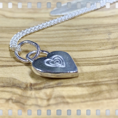Large Heart necklace -Recycled Sterling Silver