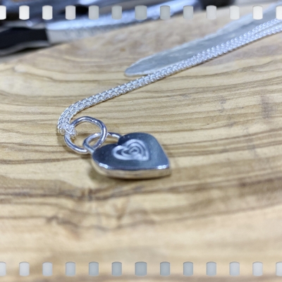 Heart necklace -Recycled Sterling Silver