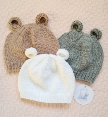 Handknitted Baby bear hat