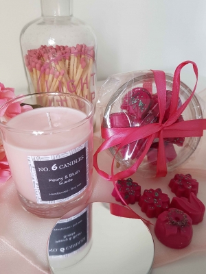 handmade-item handmade-gifts Candle gift set, peony candle, pink candle, wax melts gift set, mothers day gift, bridal shower gifts, birthday gift for friend, peony melts