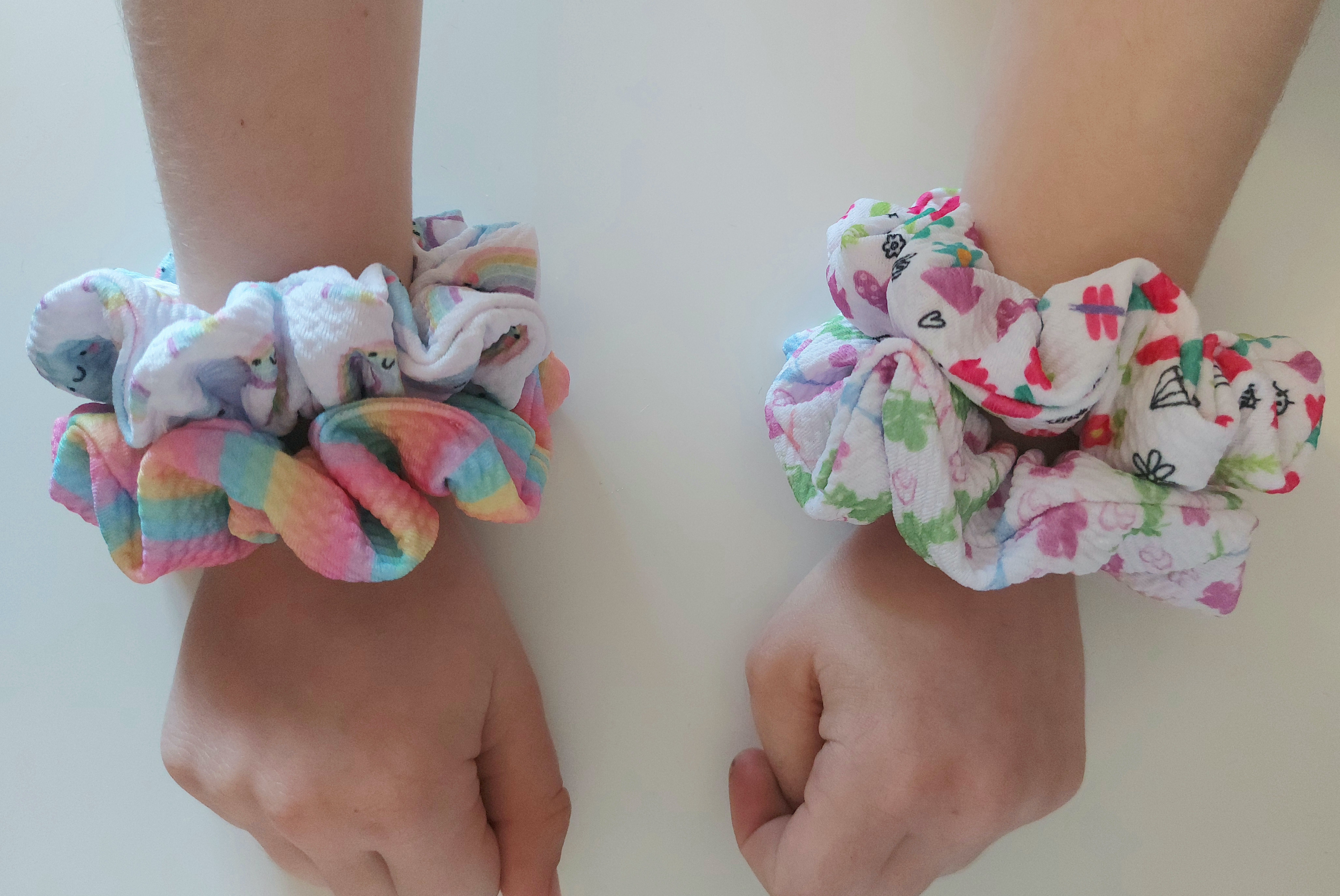Fairy Scrunchie for Girls, Thinner Hair or Half Ponytails in Bullet fabric.