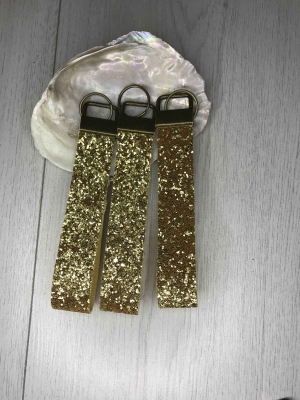 Gold Glitter Wristlet Keyring | Keychain 