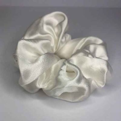 White Mulberry Silk Scrunchie, Silk Scrunchies, Hair Accessories UK, Bridesmaid, Birthday Gift, Wide Elastic Scrunchie, Silk, 90s Fashion