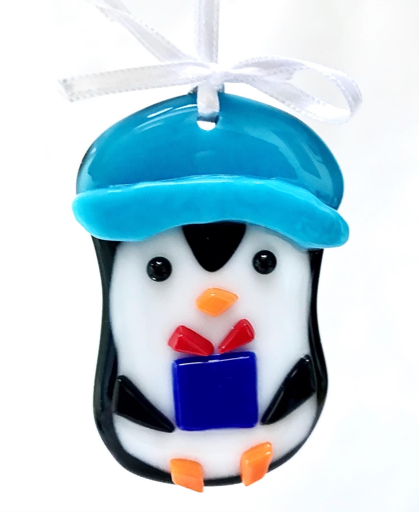 Glass Penguin Hanging Christmas Decoration 