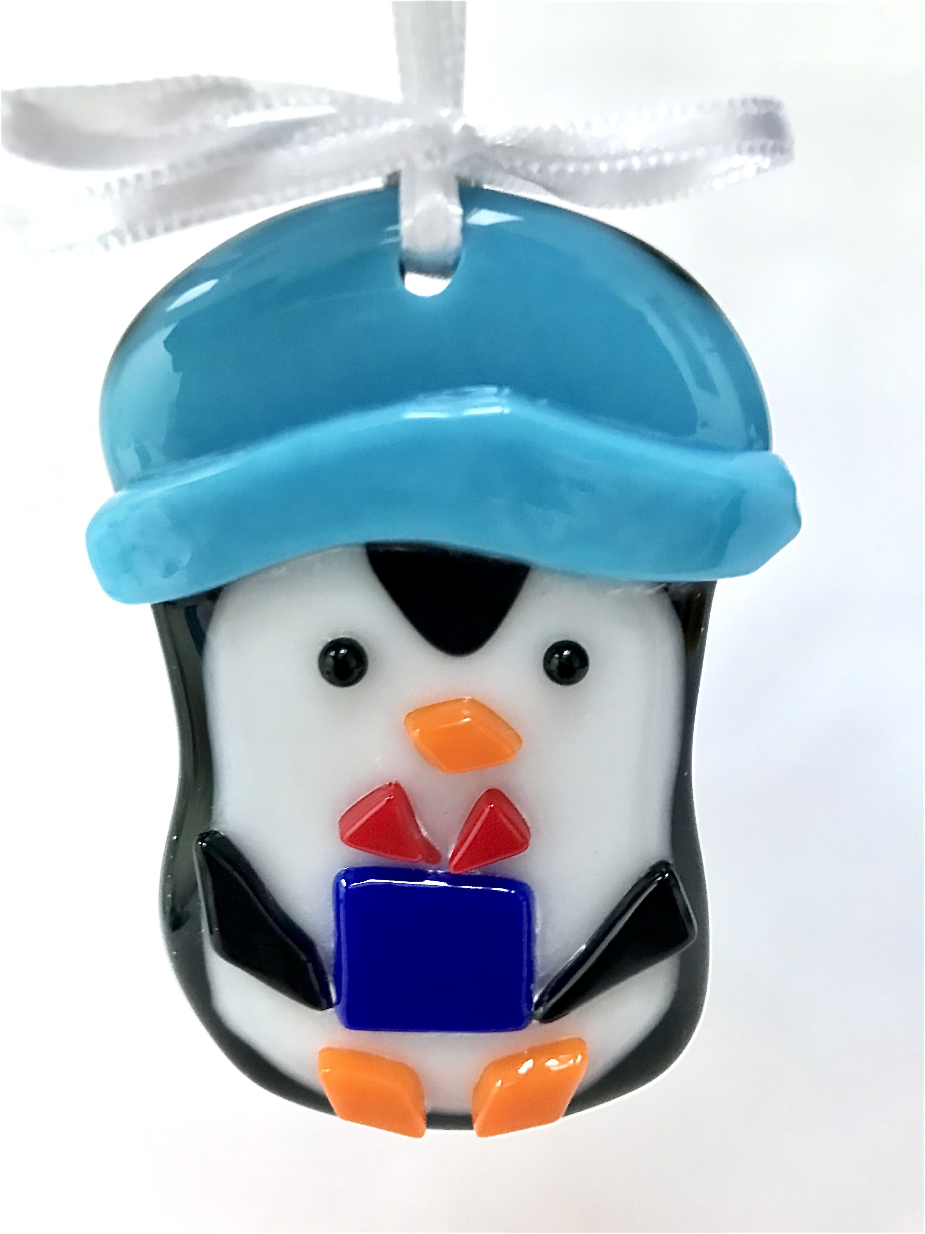 Glass Penguin Hanging Christmas Decoration 