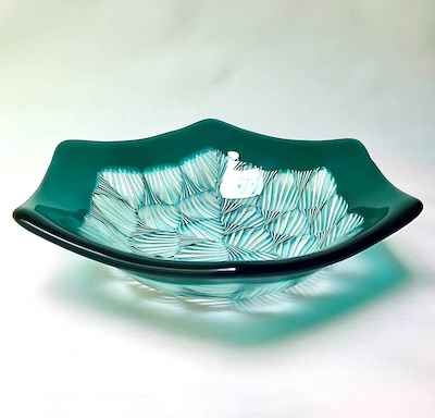 Art Deco Fused Glass Bowl