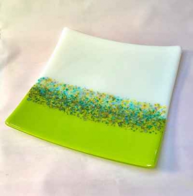 Springtime Fused Glass Decorative Platter