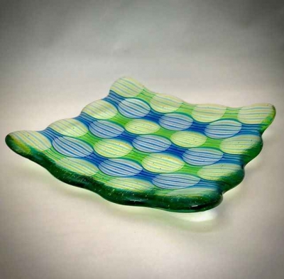 Fused Glass Bubble Plate